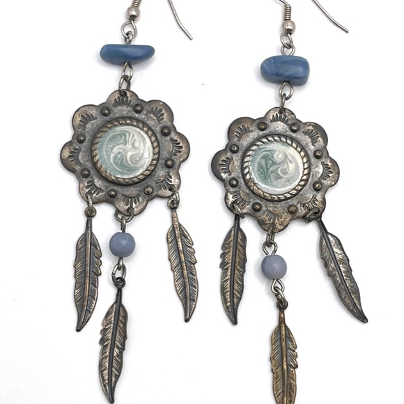 Sterling Silver Delicate Dangle Feather Earrings - Picture 4 of 4